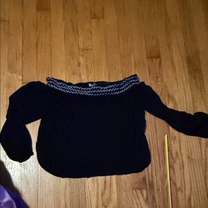 Rue 21 Black Crop Off The Shoulder Blouse Large